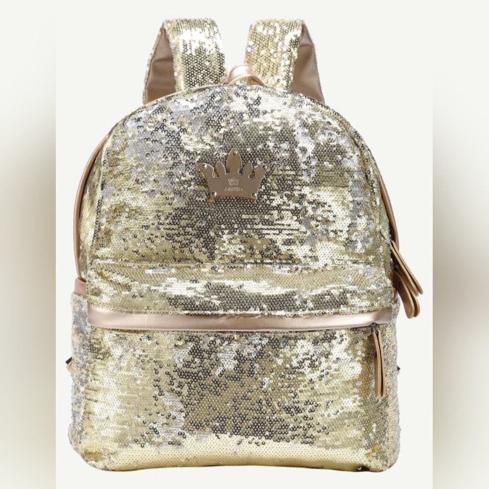 Gold Crown 👑 Sequins Bling BookBag
